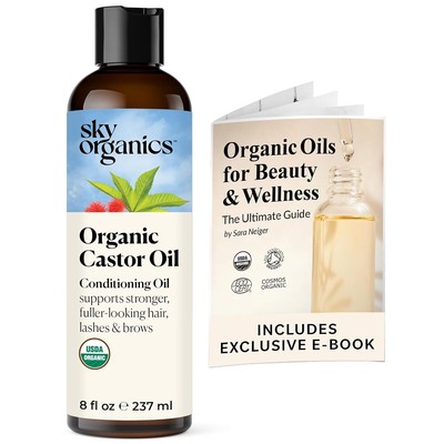 Sky Organics - Castor Oil Organic - Volumizing Hair Oil - Scalp, Lashes, Brows
