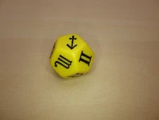 YELLOW Zodiac Symbols 18mm D12 Die RPG Tabletop Games Readings Wiccan Astrology