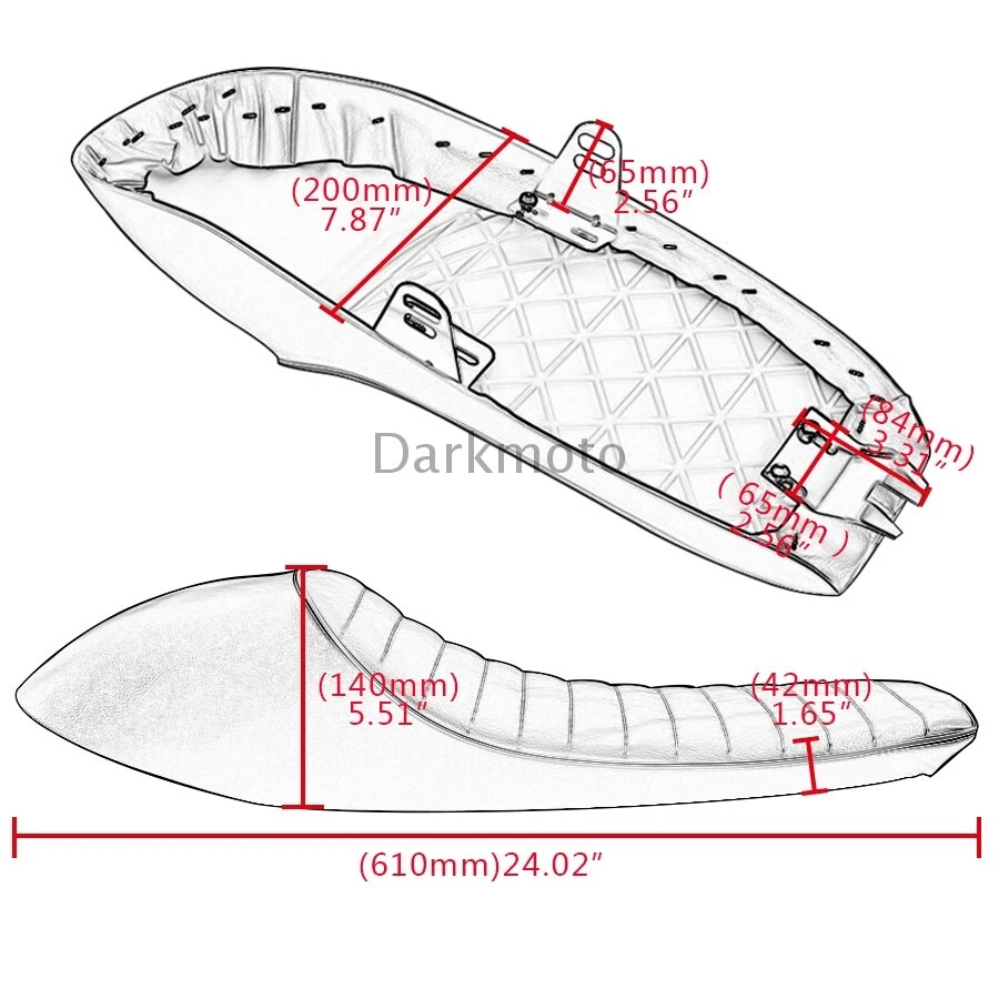 Sillín de cojín universal vintage para asiento de mocoso jorobado negro para café corredor Foto 2 de 4