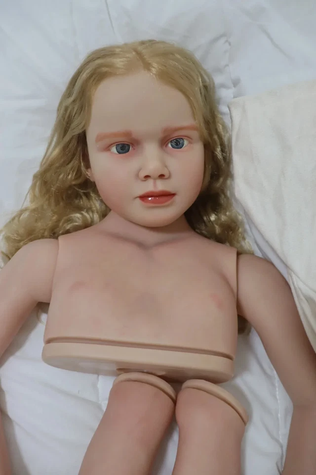 40" Huge Toddler Girl Reborn Doll Gabriella Painted Kit + Cloth Body Connectors - Image 3 of 4