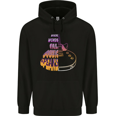 Wo Worte Fail Music Speaks Gitarre Rock Herren Kapuzenpullover