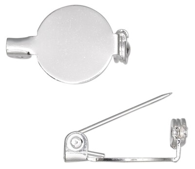 10 Silver Plated Steel 1/2 Inch Round Pin Base with 3/4 Inch Long Pin ...