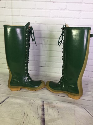 Hunter Womens UK 3 US 4M/5F Watling Green Military Lace Up Rubber Rain  Boots | eBay