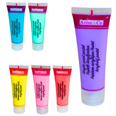 Acrylfarben Set á 75ml Pastel Künstlerfarbe Malfarben Tube Malen Farben Basteln