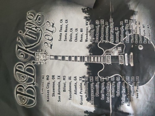 BB KING T shirt Size Medium 2012 Tour Concert Gray cotton graphic shirt guitar - Picture 5 of 6