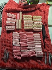 58CT Vintage snap-on Hair Curlers Rollers Multisize Multicolor 1960's to 1970's