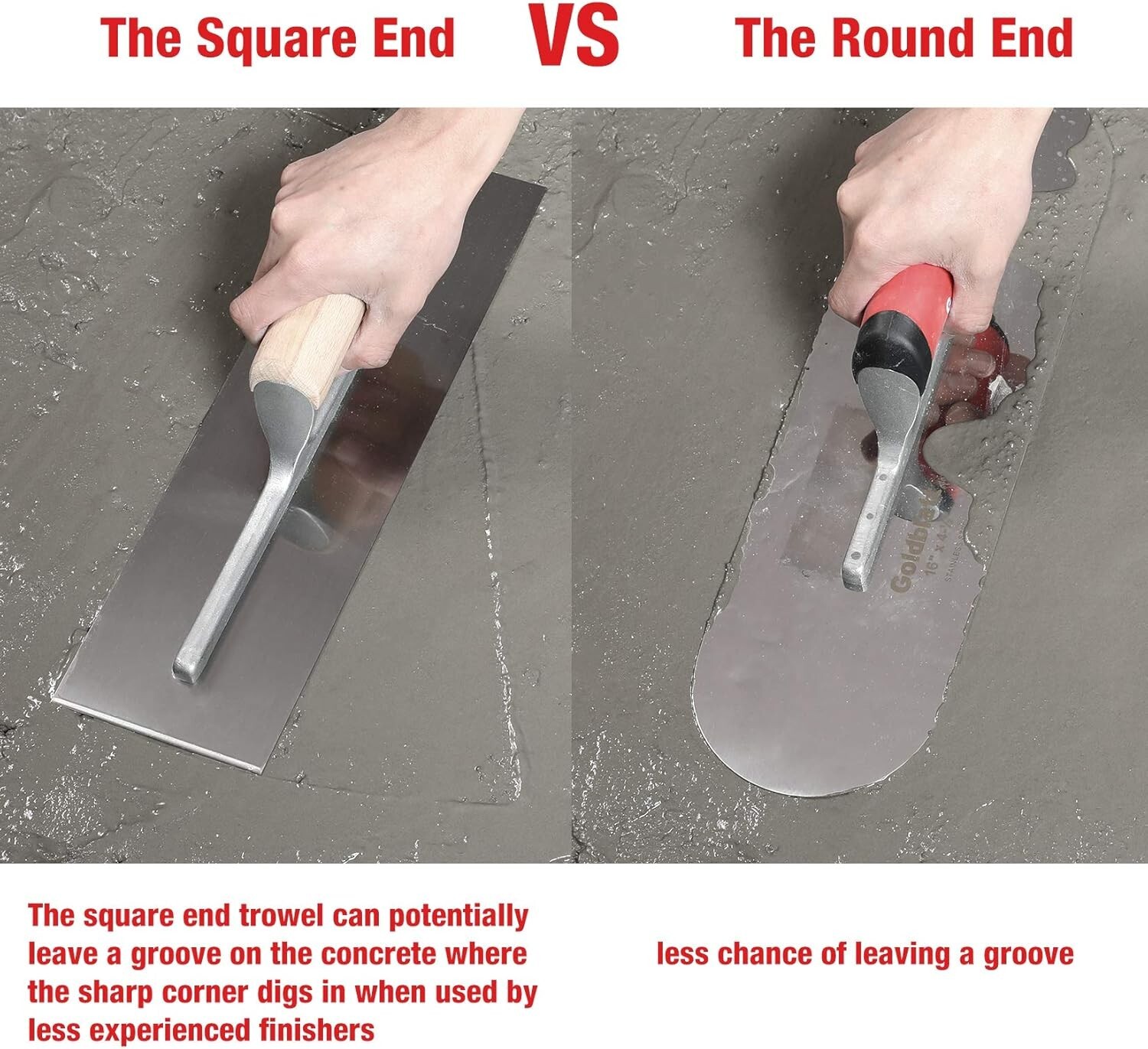 Goldblatt 2PC Plastering Trowel Set Concrete Cement Finishing Trowel Hand Trowel