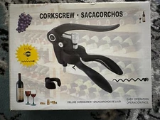 DELUXE CORKSCREW- SACACORCHOS- EASY OPERATION. Brand New In The Box