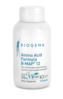 Biogena Amino Acid Formula B-MAP 12 - 120 Capsules - Vegan - Newest Expiration!