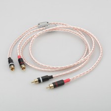 OCC silver plated 8 strands compiled hifi rca audio signal cable amplifier cable