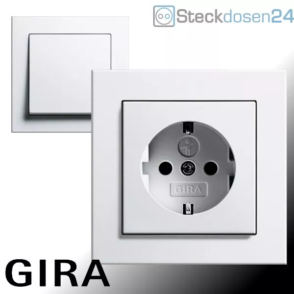 GIRA System 55 Steckdose E2 Reinweiß Glänzend Schalter Rahmen Steckdosen Dimmer