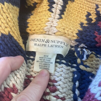 199 Ralph Lauren Denim Supply Aztec Southwestern Navajo Cardigan