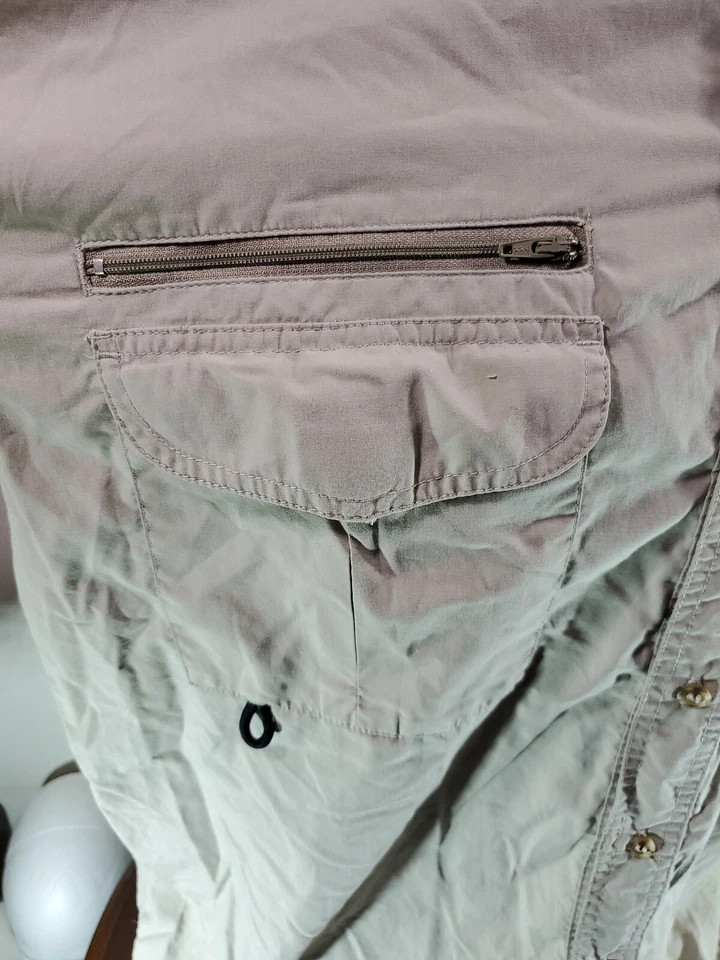 Camisa de pesca con botones con llave de cedro para hombre XL bronceada bolsillos ventilados camping  Foto 3 de 4