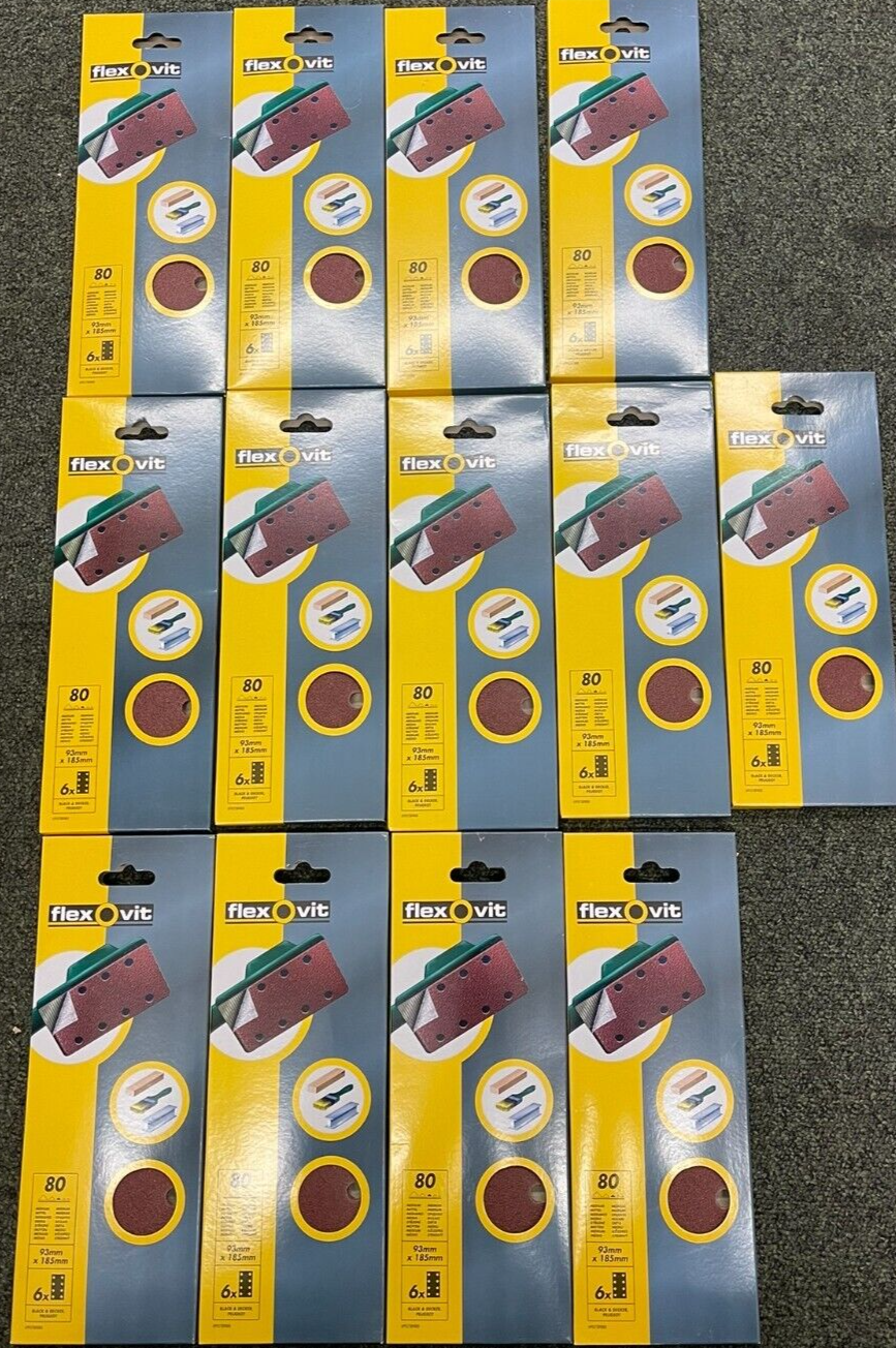 JOB LOT 80 GRIT SANDPAPER SHEETS 93 X 185MM FOR BLACK & DECKER SANDER FLEXOVIT