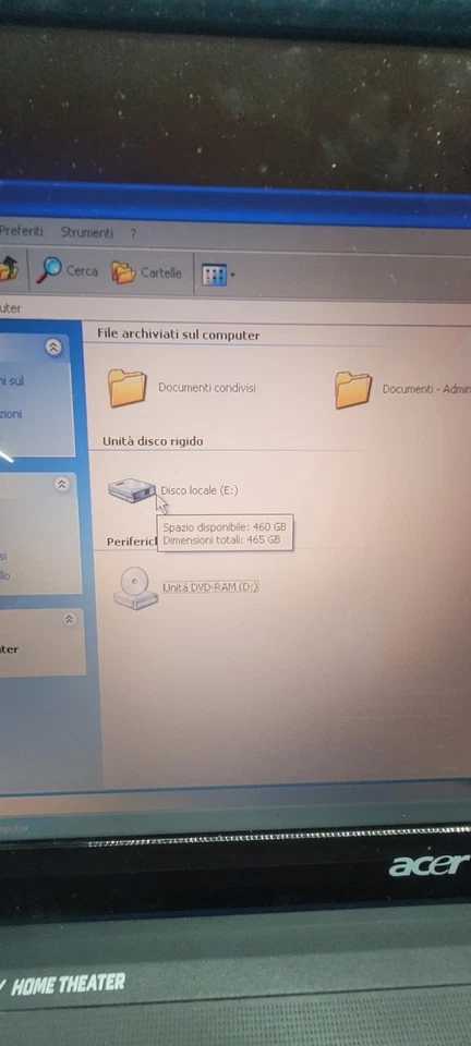 Notebook Retrogaming Acer /15.6 / 8GB/T9400 /Ati HD 4650 1GB/ Windows Xp 64 BIT - Immagine 4 di 4