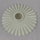 ANTIQUE  MILK GLASS RUFFLED Petticoat GLASS SHADE 8” Diameter