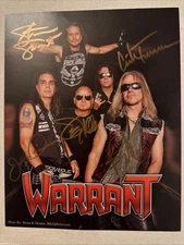 Warrant Full Band Autograph Signed Rockaholic Flyer