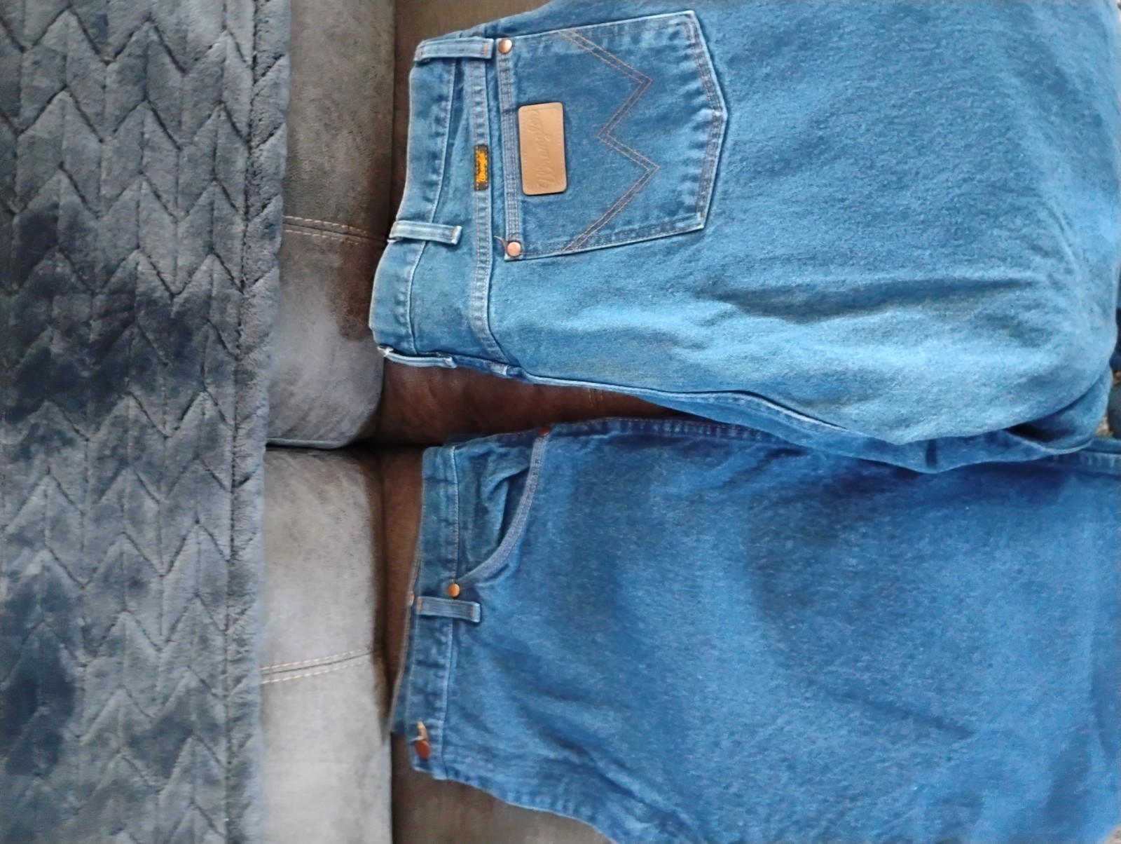 Men 42x30 Indigo Blue Western Workwear Denim