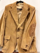 Vintage Kentfield Corduroy Blazer Mens 42R Tan Western Sport Coat Elbow Patch
