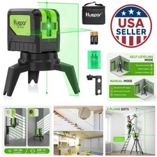 Multi-Use 2-in-1 Green Laser Level - Cross Line & Plumb Dot with Accessories