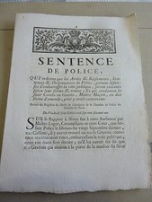ANCIEN RÉGIME LOUIS XV 1761 ! SENTENCE DE POLICE juge prison gendarmerie préfet