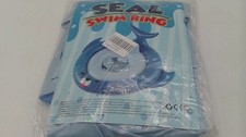 Inflatable Swim Ring Pool Float For Kids, Blue Seal, Beach Float