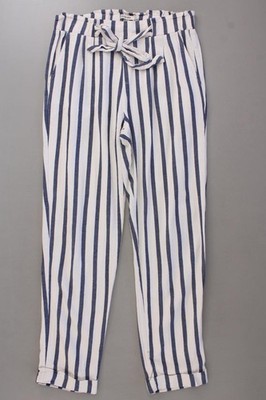 Stradivarius Stoffhose Hose für Damen Gr. 36, S gestreift creme aus Baumwolle