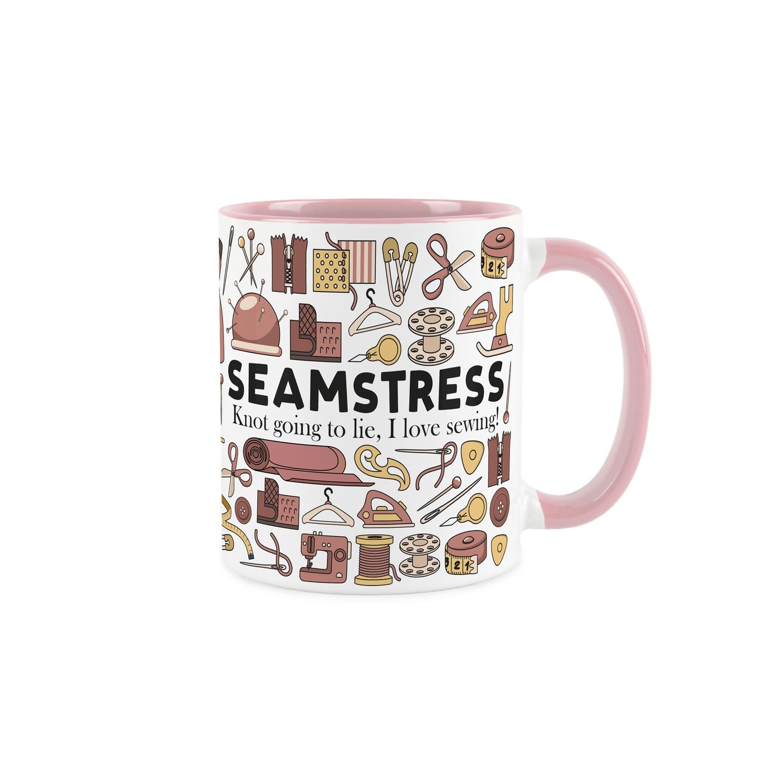 Novelty Seamstress Mug - Sewing Themed Gifts - Pink Ceramic Cup