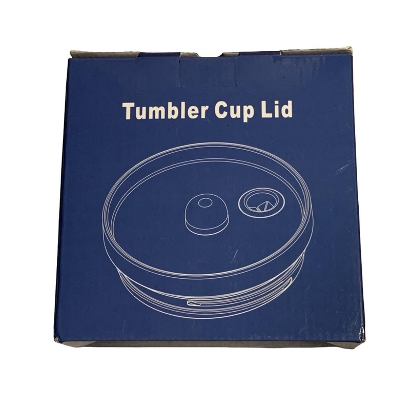 40oz Tumbler Cup Replacement Lid Clear Spill-Resistant Cover Black Slider NEW