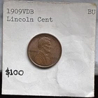 1909 VDB Lincoln Cent   Strong Rims, Clear BU