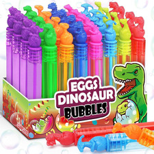 Dinosaur Egg Party Favors, 32 Pcs Mini Dino Bubble Wands Bulk for Kids