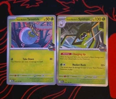 Pokemon Team Rocket's Tarountula 019/182 & Spidops 020/182 Holo