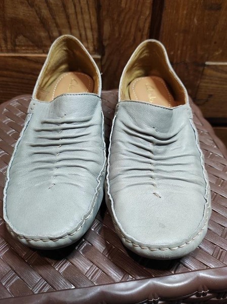 Women Clarks Heels Blue Leather 36