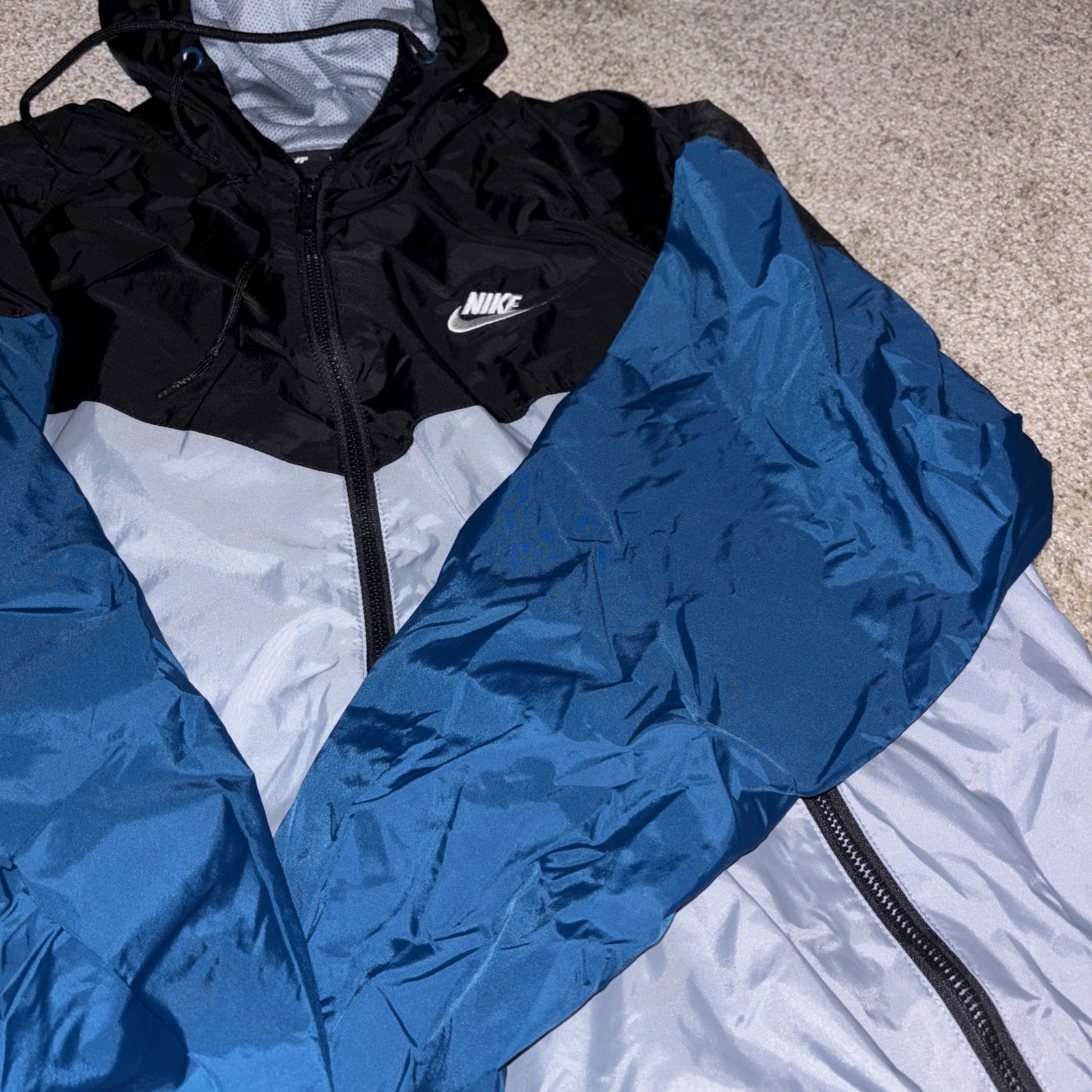 SACAI X NIKE Nike Full Zip Hoodie Jacket Uomo Taglia L Nero Tricolore Cappuccio Yankees Colori