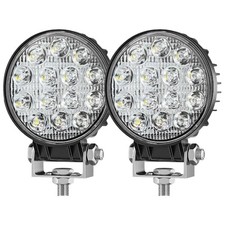 LED Work Lights for Trucks, 4 Inch 42W LED Pod Lights, 12V 24V Spot 2 Pack-42W
