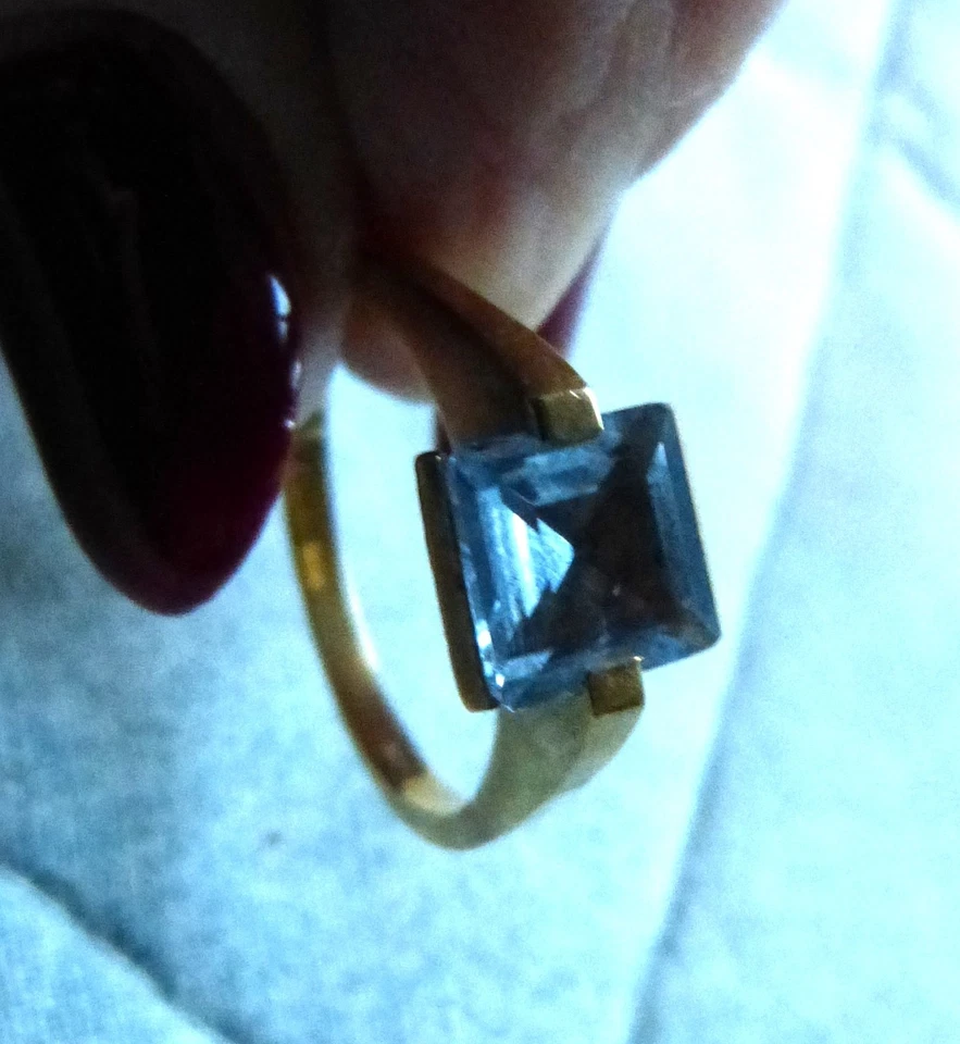 Goldring Aquamarin Ring, 585 Gold, 3,85 g, Ringgröße 56 - Bild 3 von 4