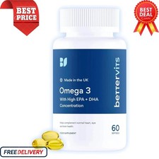 Bettervits Omega 3 Capsules High Strength -33% EPA & 22% DHA | Omega 3 Fish Oil*