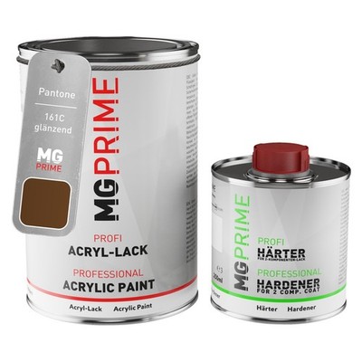 Pantone 161C Orange glänzend Acryl Lack 1,5 Liter 1500 ml Dose inkl. Härter