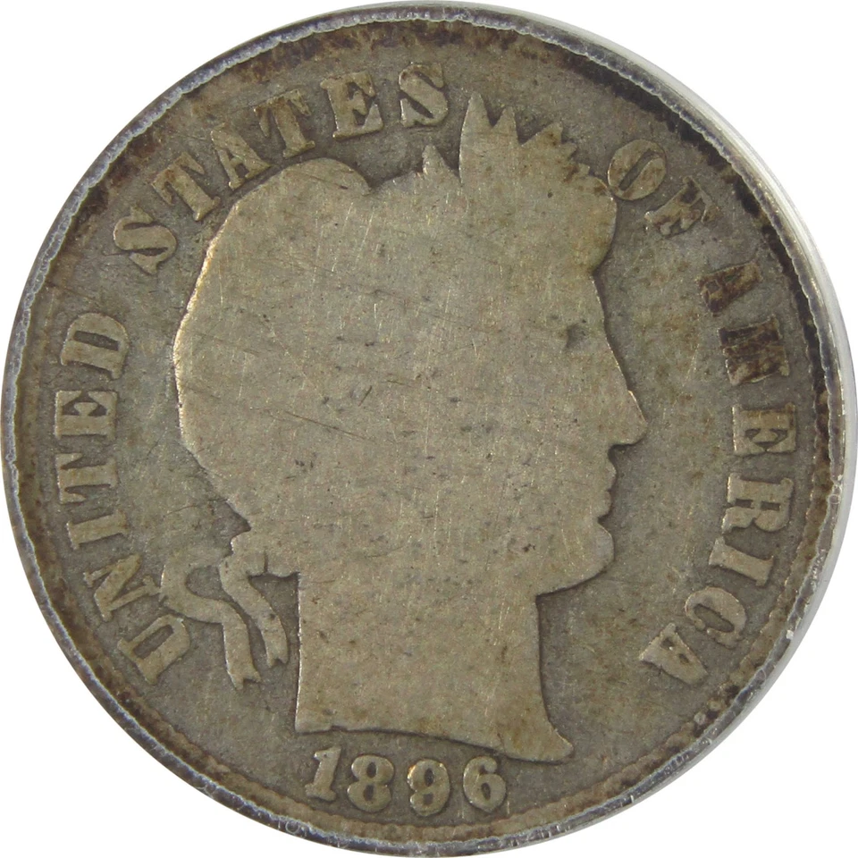 1896 S Barber Dime G 6 ANACS Silver 10c Coin SKU:I22204 - Image 3 of 4