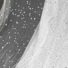 Homiest Glitter Tulle Fabric Rolls with Star Moon Sequin, 1 Yard x 54" Wide R...