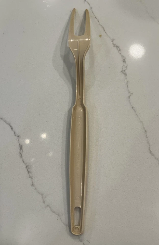 Vintage EKCO Beige Nylon 11” Meat Serving Carving Fork Made in USA Kitchen Tool - Image 3 of 4