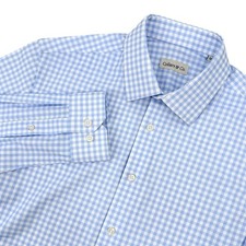 Collars  Co Mens Medium Button Down Dress Shirt Gingham Performance Stretch