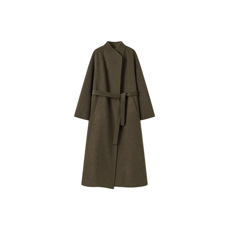THE ROW Womens Double-sided Cashmere Coat Autumn Winter Lace-up Wool Coat - Image 4 of 4