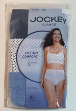NIB Jockey Elance 3-Pack Briefs Panties 1486 Navy/Heather Blue/Dots 8/XL