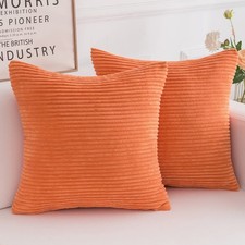 Throw Pillow Covers, Premium Corduroy Soft Square Cushion Cases Set, Decorati...