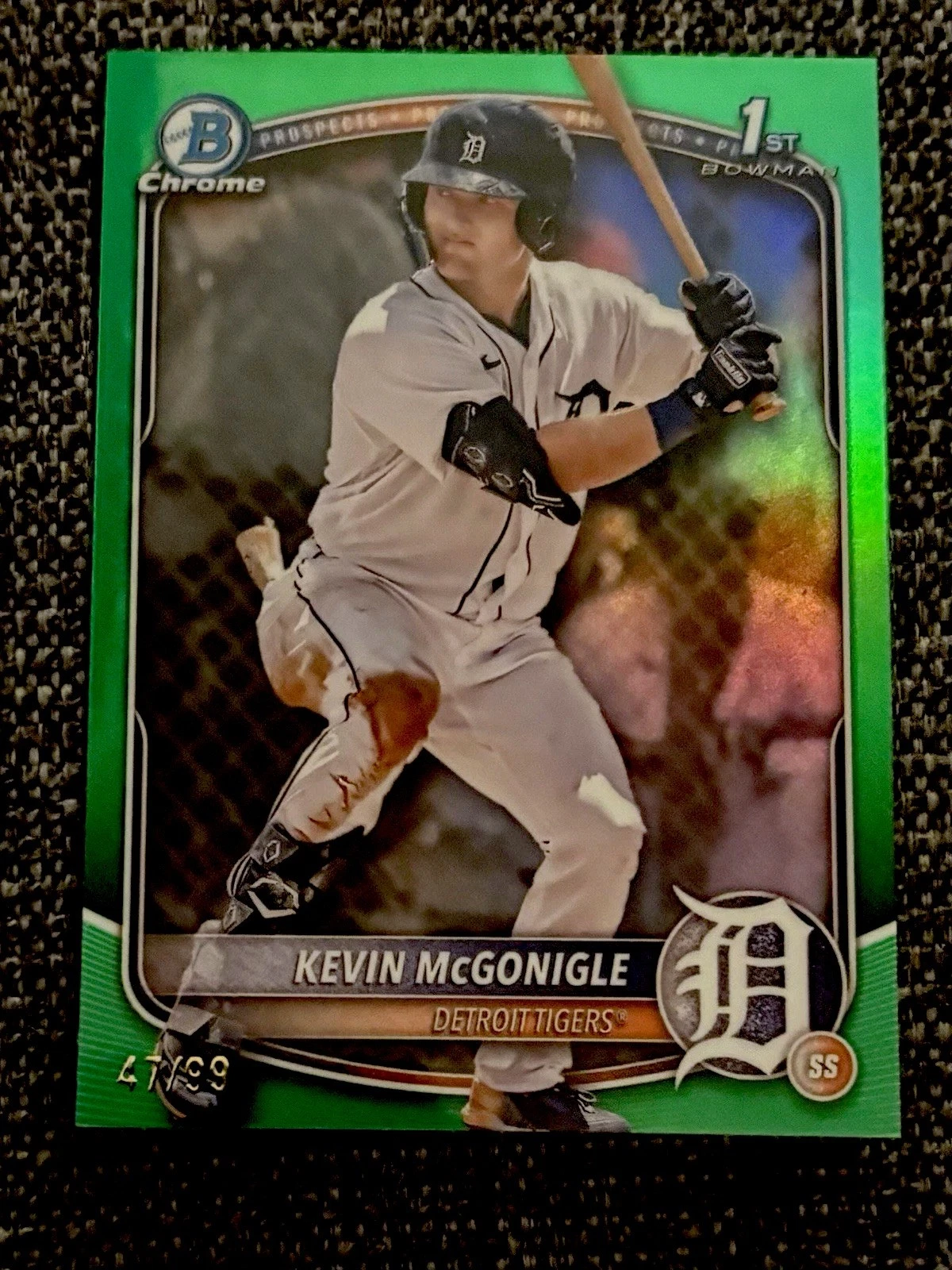 KEVIN MCGONIGLE 2025 1ST BOWMAN CHROME GREEN SP. 47/99
