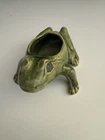 vintage Brush McCoy green glazed ceramic frog planter