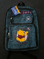 Pooh Winnie the Pooh Unisex Kids Large 17  Blue/Black Backpack Zip Pockets
