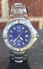 Vintage Men's Timex Indiglo 40MM SS Watch Rotating Bezel Runs New Battery NICE