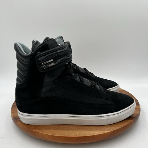 Size 11 Coogie Mens CM1101 Black High Top Athletic Sneakers Adjustable Strap